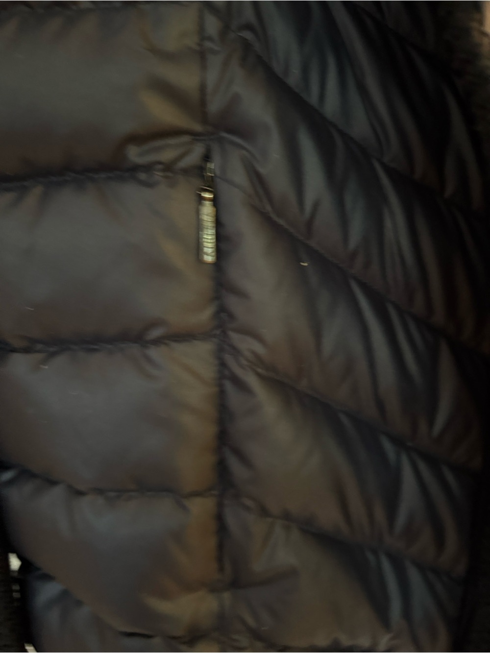 Athleta Responsible Down Waffle Knit Puffer Jacket Navy Blue Medium - Picture 7 of 10